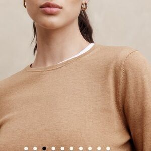 Like New Banana Republic Forever Cotton Rayon Crewneck Sweater Camel S